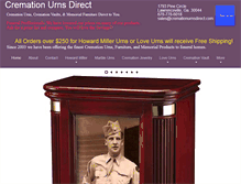 Tablet Screenshot of cremationurnsdirect.com